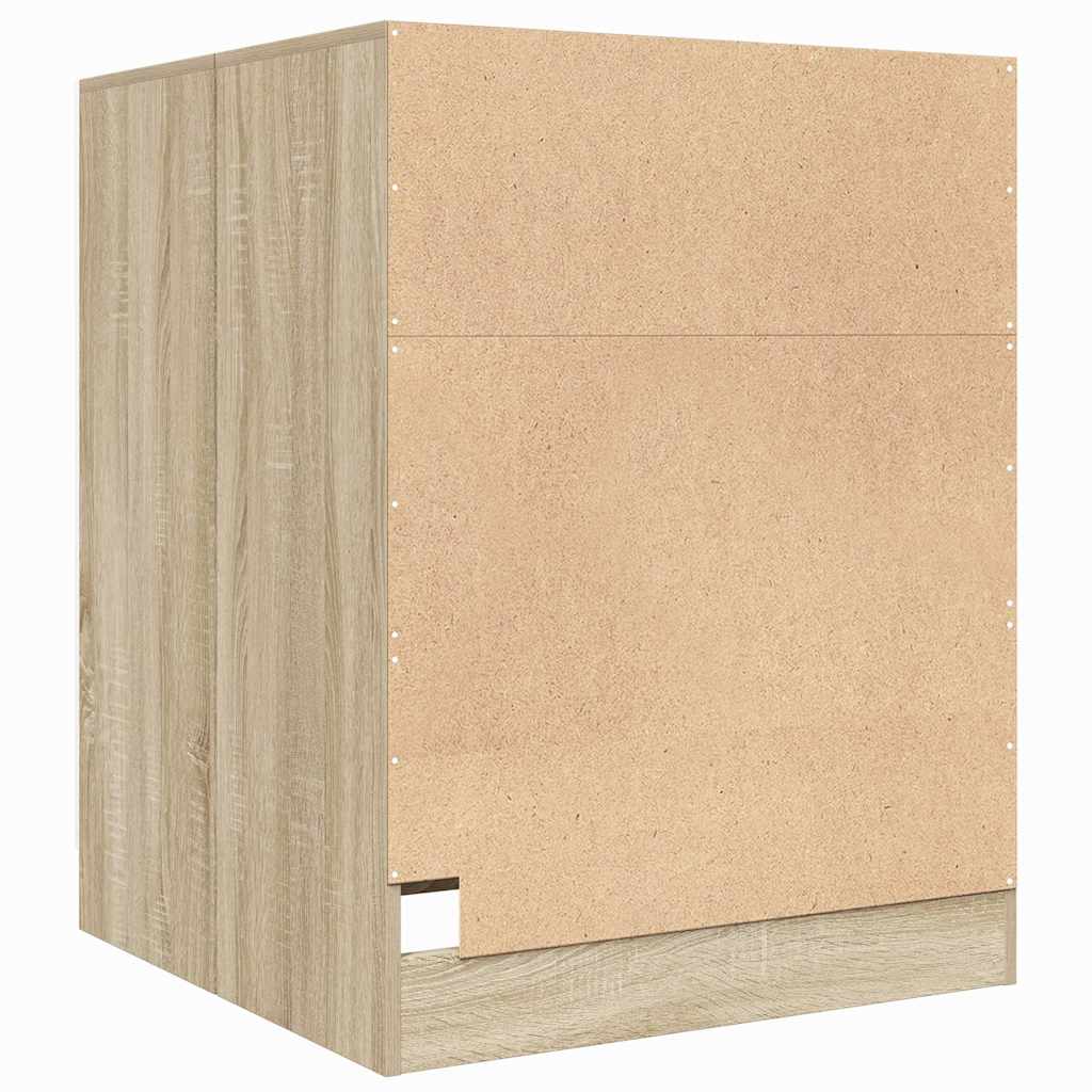 Washing Machine Cabinet White and Sonoma Oak 71x71.5x91.5 cm