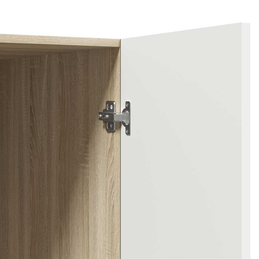 Washing Machine Cabinet White and Sonoma Oak 71x71.5x91.5 cm