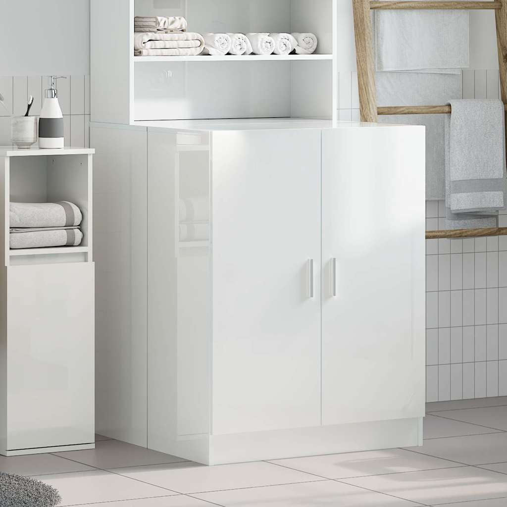 Washing Machine Cabinet High Gloss White 71x71.5x91.5 cm