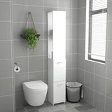 Bathroom Cabinet White 25x26.5x170 cm Engineered Wood - Side View
