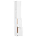 Bathroom Cabinet White 25x26.5x170 cm Engineered Wood - Rear View