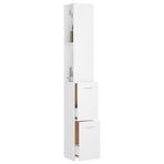 Bathroom Cabinet White 25x26.5x170 cm Engineered Wood