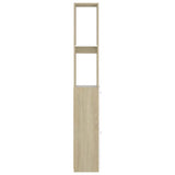 Bathroom Cabinet White and Sonoma Oak 25x26.5x170 cm Engineered Wood - 45-Degree Angle