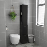 Bathroom Cabinet High Gloss Black 25x26.5x170 cm Engineered Wood - Side View