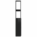 Bathroom Cabinet High Gloss Black 25x26.5x170 cm Engineered Wood - 45-Degree Angle
