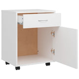 Rolling Cabinet White 45x38x54 cm Engineered Wood - Rear View