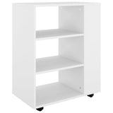 Rolling Cabinet White 60x35x75 cm Engineered Wood - Front View