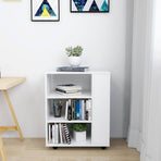 Rolling Cabinet White 60x35x75 cm Engineered Wood