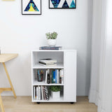 Rolling Cabinet White 60x35x75 cm Engineered Wood - Side View