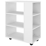 Rolling Cabinet White 60x35x75 cm Engineered Wood - 45-Degree Angle
