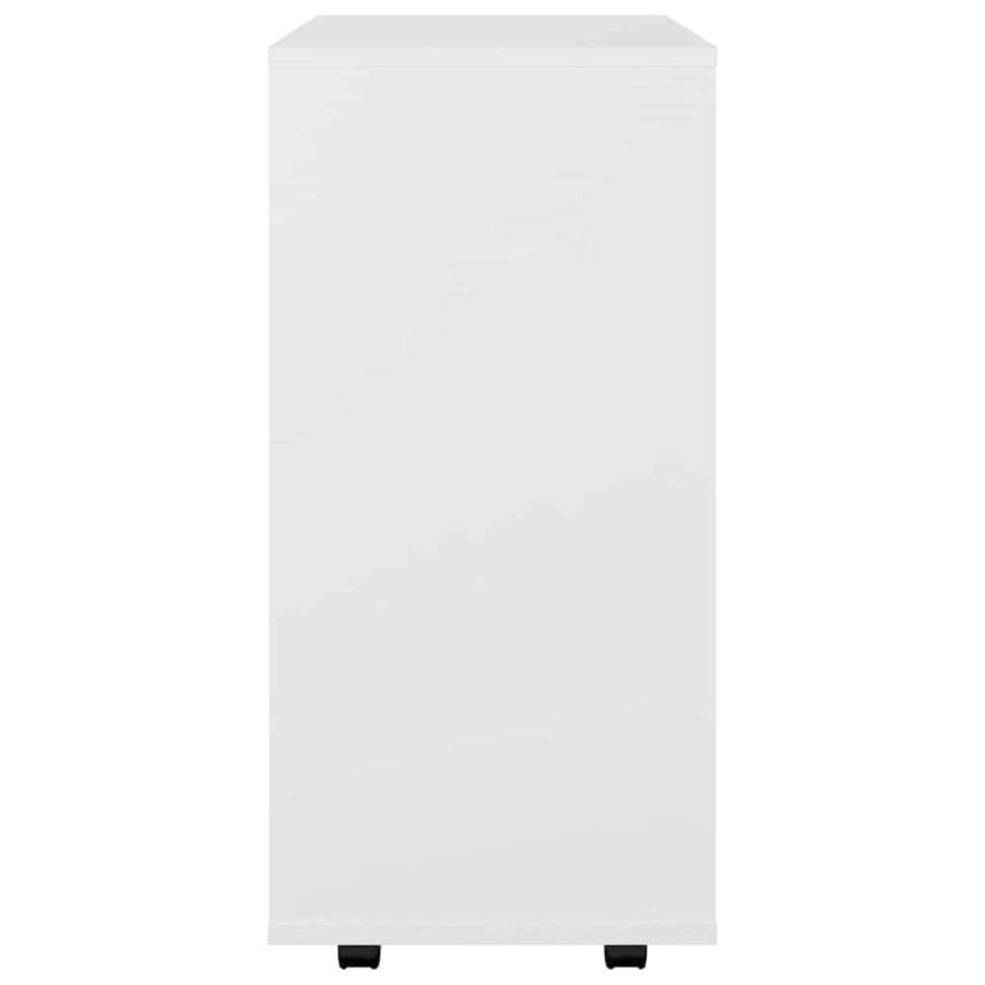 Rolling Cabinet White 60x35x75 cm Engineered Wood