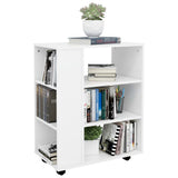 Rolling Cabinet White 60x35x75 cm Engineered Wood - Low Angle