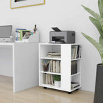 Rolling Cabinet White 60x35x75 cm Engineered Wood