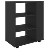 Rolling Cabinet Black 60x35x75 cm Engineered Wood - Front View