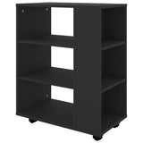 Rolling Cabinet Black 60x35x75 cm Engineered Wood - 45-Degree Angle