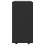 Rolling Cabinet Black 60x35x75 cm Engineered Wood - Rear View