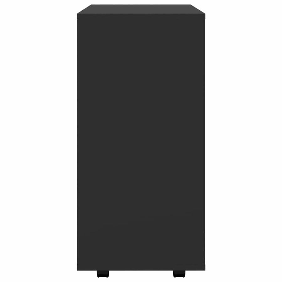 Rolling Cabinet Black 60x35x75 cm Engineered Wood