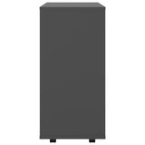 Rolling Cabinet Grey 60x35x75 cm Engineered Wood - Rear View