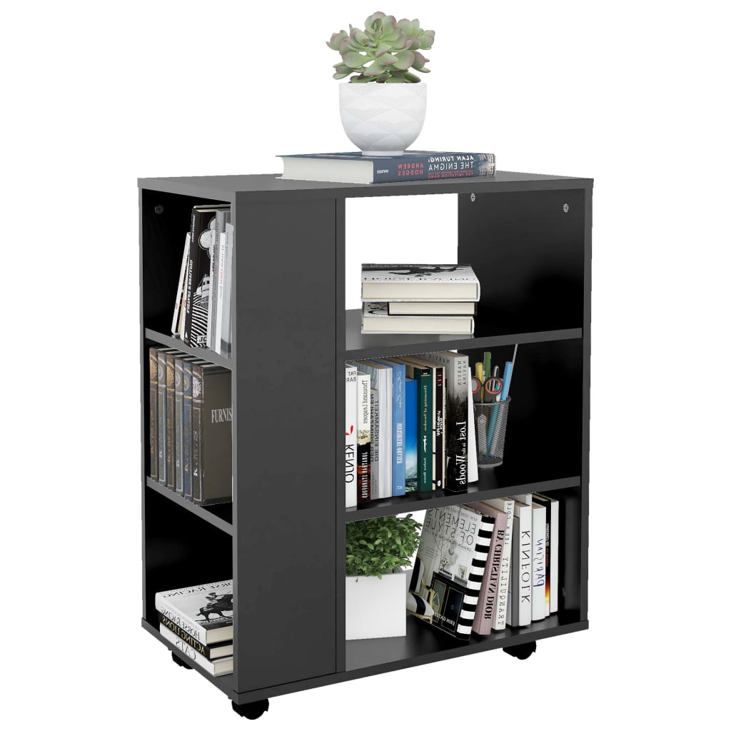 Rolling Cabinet Grey 60x35x75 cm Engineered Wood