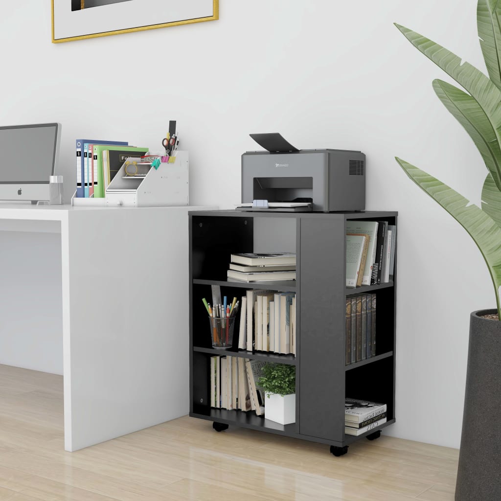 Rolling Cabinet Grey 60x35x75 cm Engineered Wood