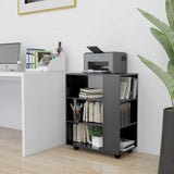 Rolling Cabinet Grey 60x35x75 cm Engineered Wood