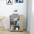 Rolling Cabinet Sonoma Oak 60x35x75 cm Engineered Wood