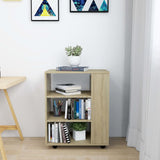 Rolling Cabinet Sonoma Oak 60x35x75 cm Engineered Wood - Side View