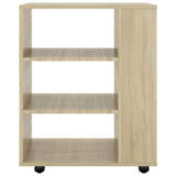 Rolling Cabinet Sonoma Oak 60x35x75 cm Engineered Wood - Top-Down View