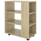 Rolling Cabinet Sonoma Oak 60x35x75 cm Engineered Wood - 45-Degree Angle