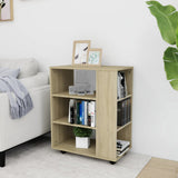 Rolling Cabinet Sonoma Oak 60x35x75 cm Engineered Wood - Close-Up Angle