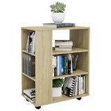 Rolling Cabinet Sonoma Oak 60x35x75 cm Engineered Wood - Low Angle