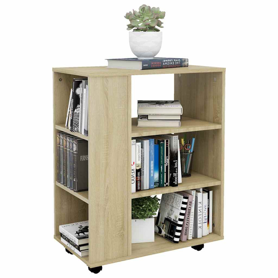 Rolling Cabinet Sonoma Oak 60x35x75 cm Engineered Wood