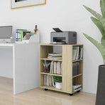 Rolling Cabinet Sonoma Oak 60x35x75 cm Engineered Wood