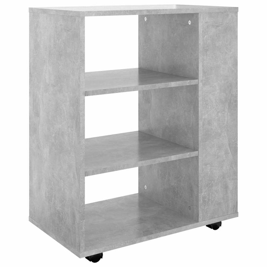 Rolling Cabinet Concrete Grey 60x35x75 cm Engineered Wood