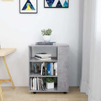 Rolling Cabinet Concrete Grey 60x35x75 cm Engineered Wood