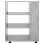 Rolling Cabinet Concrete Grey 60x35x75 cm Engineered Wood