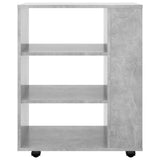 Rolling Cabinet Concrete Grey 60x35x75 cm Engineered Wood - Top-Down View