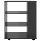 Rolling Cabinet High Gloss Black 60x35x75 cm Engineered Wood - Top-Down View