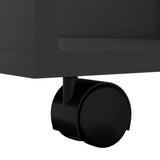 Rolling Cabinet High Gloss Black 60x35x75 cm Engineered Wood