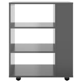 Rolling Cabinet High Gloss Grey 60x35x75 cm Engineered Wood