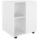 Rolling Cabinet White 60x53x72 cm Engineered Wood - Front View