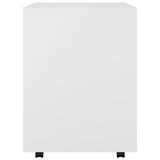 Rolling Cabinet White 60x53x72 cm Engineered Wood