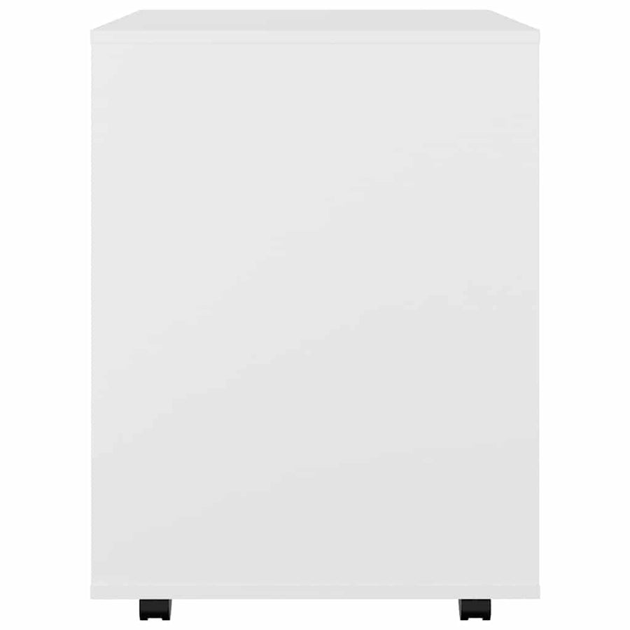 Rolling Cabinet White 60x53x72 cm Engineered Wood