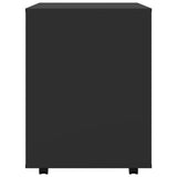 Rolling Cabinet Black 60x53x72 cm Engineered Wood