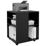 Rolling Cabinet Black 60x53x72 cm Engineered Wood - Close-Up Angle