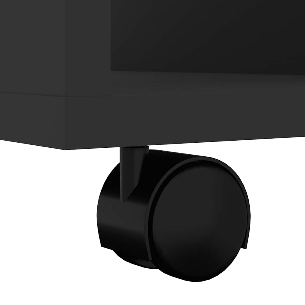 Rolling Cabinet Black 60x53x72 cm Engineered Wood