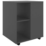 Rolling Cabinet Grey 60x53x72 cm Engineered Wood - Front View