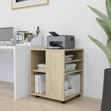 Rolling Cabinet Sonoma Oak 60x53x72 cm Engineered Wood - Side View