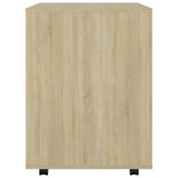 Rolling Cabinet Sonoma Oak 60x53x72 cm Engineered Wood - Rear View