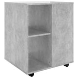 Rolling Cabinet Concrete Grey 60x53x72 cm Engineered Wood - Front View